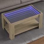 vidaXL Salontafel met LED 93x53x45 cm bewerkt hout sonoma, Verzenden, Nieuw, Overige houtsoorten, 50 tot 100 cm
