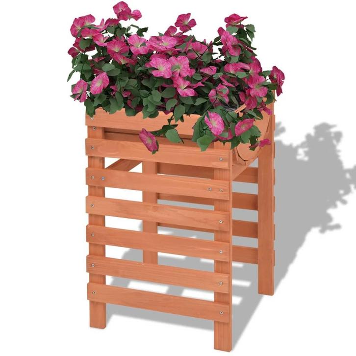 vidaXL Plantenbak 38x36x60 cm hout, Tuin en Terras, Bloembakken en Plantenbakken, Minder dan 60 cm, Nieuw, Hout, 60 cm of meer