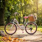 Meisjesfiets Wit Roze 24 | Stalen Frame | A-kwaliteit |..., 24 inch, Versnellingen, Nieuw, Ophalen of Verzenden