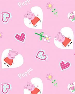 Poplin Katoen Peppa Pig, Hobby en Vrije tijd, Stoffen en Lappen, Overige kleuren, Nieuw