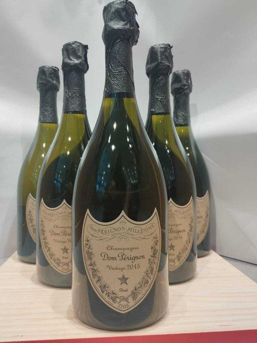 2015 Dom Pérignon - Champagne Brut - 6 Flessen (0.75 liter), Verzamelen, Wijnen
