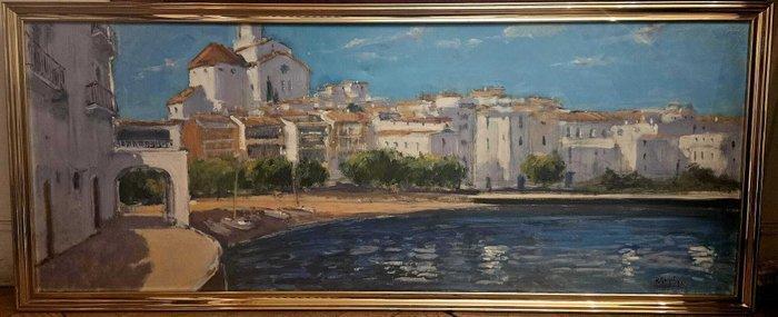 Spaanse school (XX) - NO RESERVE - Vista de Cadaqués - XL, Antiek en Kunst, Kunst | Schilderijen | Klassiek