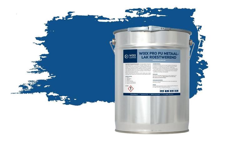 Wixx PRO PU Metaallak Roestwerend RAL 5017 | Verkeersblauw, Doe-het-zelf en Verbouw, Verf, Beits en Lak, Lak, Blauw, Nieuw, Minder dan 5 liter