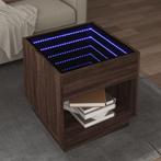 vidaXL Salontafel met Infinity LED 50x50x50 cm bruin, Huis en Inrichting, Tafels | Salontafels, 50 tot 100 cm, 50 tot 75 cm, Verzenden