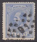 Nederland 1872 - Koning Willem III, tanding L14 kleine gaten