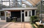Showmodel Woodpro Platdak 500 x 250 cm zwart wit gespoten, Tuin en Terras, Tuinhuizen, Ophalen, 250 tot 500 cm, Blokhut, Zo goed als nieuw