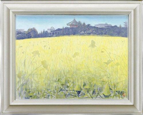 Japans schilderij op volledige schaal getiteld Shinobazu, Antiek en Kunst, Antiek | Overige Antiek