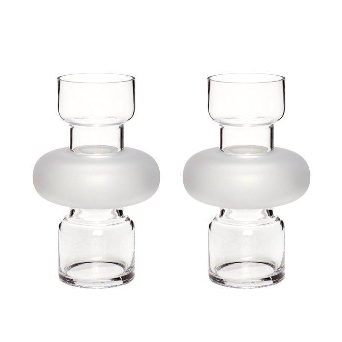 Hübsch - Lotte Knudsen - Vaas (2) - Sculpt Vaas Doorzichtig, Huis en Inrichting, Overige Huis en Inrichting