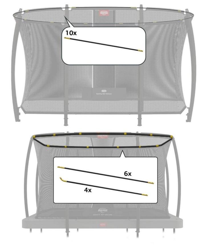 Fiberglass palen veiligheidsnet 330x220 cm, Kinderen en Baby's, Speelgoed | Buiten | Trampolines, Nieuw, Ophalen of Verzenden