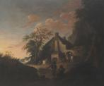 Salomon Rombouts(ca. 1655), Landschap boerderij en reizigers