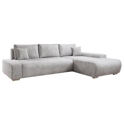 Sofa Iseo - Rechts - Met slaapfunctie - Lichtgrijs, Huis en Inrichting, Banken | Bankstellen, Nieuw, Verzenden