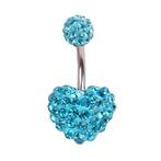 Fako Bijoux - Navelpiercing - Disco Dots Duo - Hart - Blauw, Verzenden, Nieuw