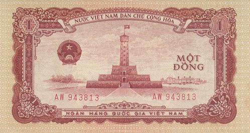 1958 Vietnam P 71a 1 Dong Unc, Postzegels en Munten, Bankbiljetten | Europa | Niet-Eurobiljetten, Verzenden
