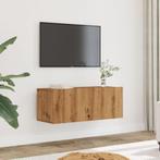 vidaXL Tv-meubels 2 st wandgemonteerd 80x30x30cm artisanaal, Huis en Inrichting, Kasten | Televisiemeubels, Verzenden, Nieuw, Overige houtsoorten