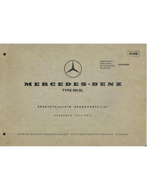 1963 MERCEDES BENZ 190 SL ONDERDELENBOEK DUITS | ENGELS, Auto diversen, Handleidingen en Instructieboekjes