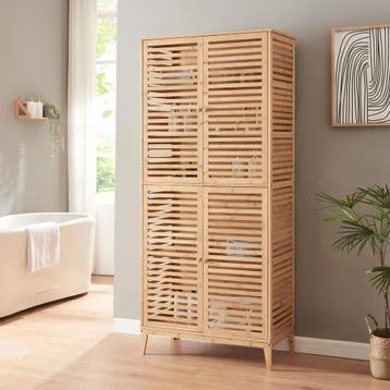 Badkamerkast Raurgela bamboe 180x80x40 cm naturel [en.casa] beschikbaar voor biedingen