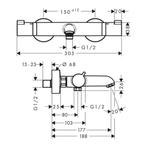 Opbouw Badthermostaat Ecostat Comfort Hansgrohe Mat Zwart, Doe-het-zelf en Verbouw, Sanitair, Ophalen of Verzenden, Nieuw