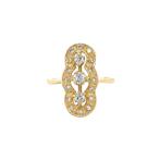 Gouden vintage prinsessen ring met diamant 14 kt, Ophalen of Verzenden, Nieuw