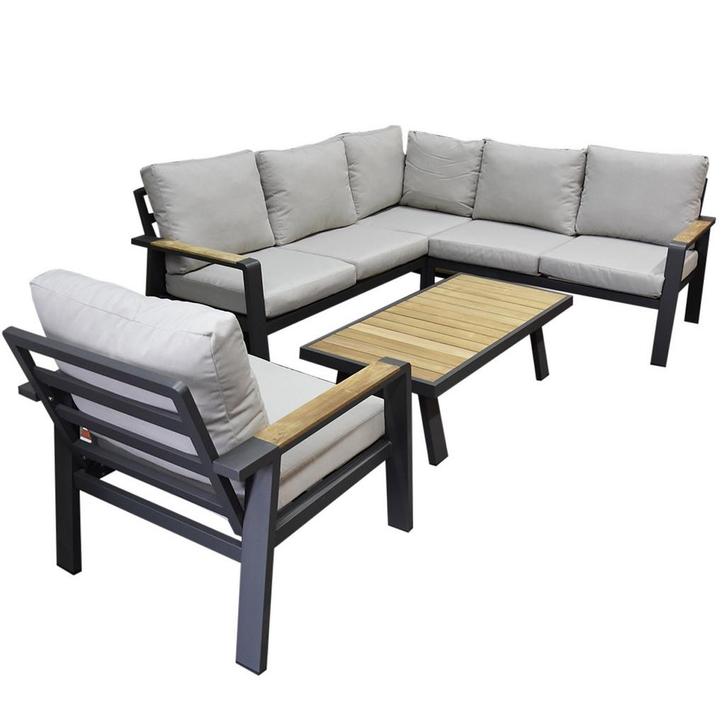 Lola hoek loungeset 5-delig aluminium antraciet, Tuin en Terras, Tuinsets en Loungesets, Nieuw, Ophalen of Verzenden