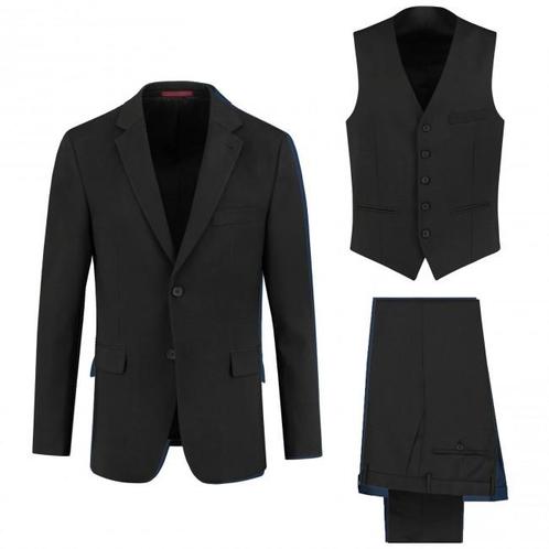 M&M pak poly-wol zwart 3-delig Maat Sets - Heren Kostuums, Kleding | Heren, Kostuums en Colberts, Zwart, Nieuw, Verzenden