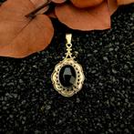 Vintage gouden hanger met granaat | Filigrain techniek, Ophalen of Verzenden, Gebruikt, Goud, Overige merken