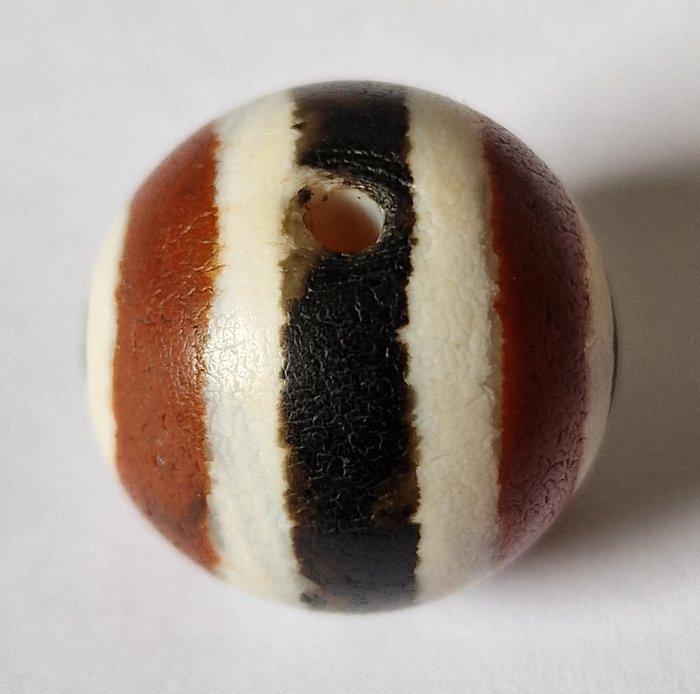 Oud Tibetaans / Nepalese Geschilderd archaïsch glas Kralen, Antiek en Kunst, Antiek | Overige Antiek