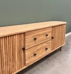 Tv-meubel Retro Chique - 200 cm breed - massief teakhout, Huis en Inrichting, Kasten | Televisiemeubels, 150 tot 200 cm, Teakhout