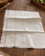 Asciugamano antico in lino con pizzo all’uncinetto e, Antiek en Kunst