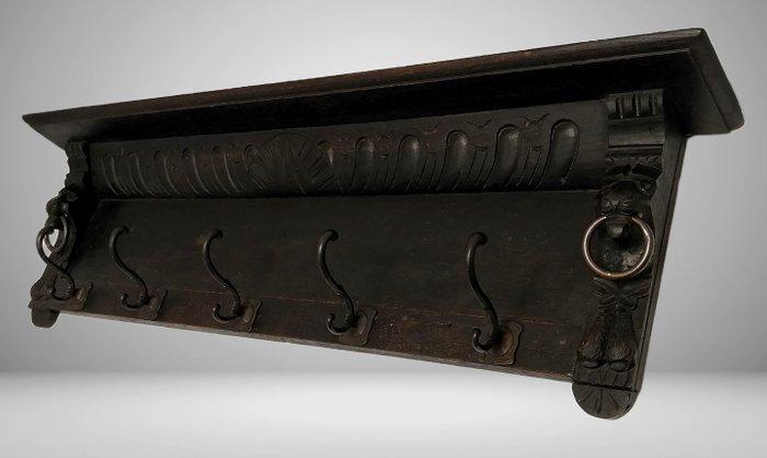 Kapstok - Antiek Mechelse 105 cm + fraai snijwerk met, Antiek en Kunst, Antiek | Overige Antiek