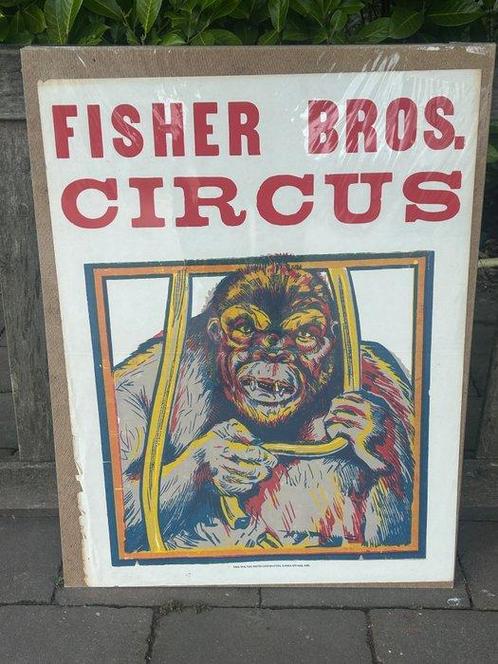 Fisher bros - Circus Poster Fisher bros, Antiek en Kunst, Kunst | Tekeningen en Foto's