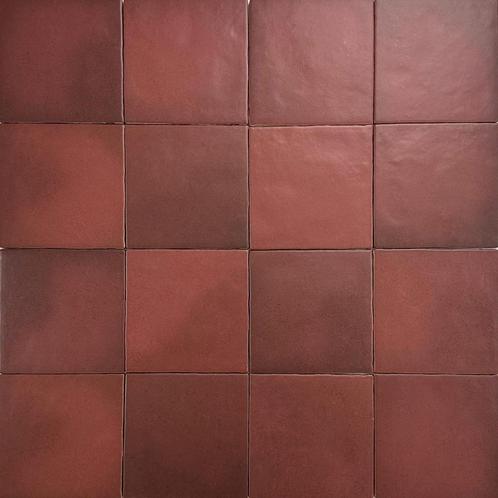 Handvorm wandtegel 13x13 bordeaux rood random mat, Doe-het-zelf en Verbouw, Tegels, Wandtegels, Nieuw, 10 m² of meer, Keramiek