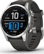Garmin Fenix 7S 42 mm zilver met graphite band [wifi], Verzenden, Zo goed als nieuw