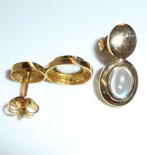 Oorbellen - 18 karaat Geel goud - 2.00ct. tw. - Mondsteen, Sieraden, Tassen en Uiterlijk, Oorbellen