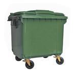 Afvalcontainer 1100 liter groen met vlak deksel, Huis en Inrichting, Woonaccessoires | Prullenbakken, Nieuw, Ophalen of Verzenden