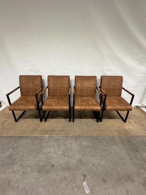 4x Sledestoel bruin, Huis en Inrichting, Stoelen