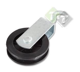 Katrol Met Spitste Haak - 50 Mm Katrol - 11mm Diameter Kabel, Doe-het-zelf en Verbouw, IJzerwaren en Bevestigingsmiddelen, 50 tot 100 mm