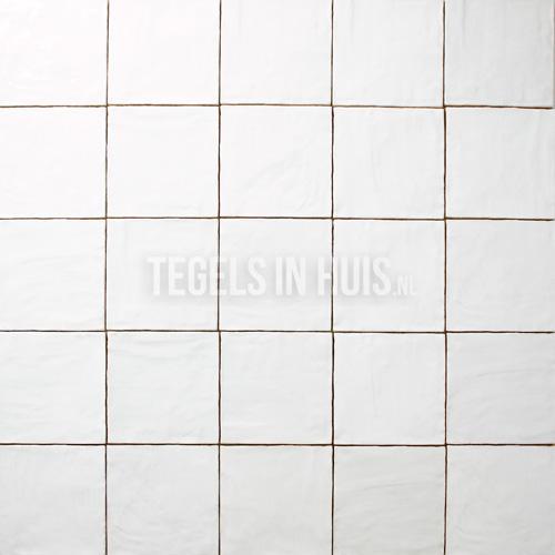 Handvorm wandtegel river 13x13 wit glans wandtegel, Doe-het-zelf en Verbouw, Tegels, Wandtegels, Nieuw, 10 m² of meer, Keramiek