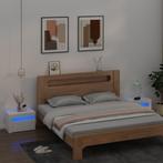 vidaXL Nachtkastjes 2 st LED 60x35x40 cm wit, Minder dan 45 cm, Verzenden, Nieuw, Minder dan 55 cm