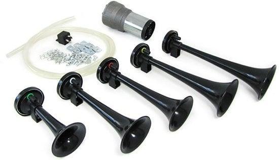 Fanfare hoorn pneumatisch 12 volt zwart met compressor -..., Fietsen en Brommers, Elektrische fietsen, Nieuw, Ophalen of Verzenden