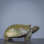 sculptuur, Grote schildpad - 160 mm - Serpentine stone
