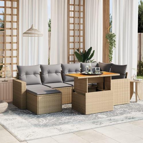 vidaXL 11-delige Loungeset met kussens poly rattan grijs, Tuin en Terras, Tuinsets en Loungesets, Loungeset, Nieuw, Rotan, Verzenden