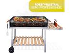 BBQ Collection - Houtskool Barbecue Trolley - RVS 2 Roosters, Verzenden, Nieuw