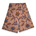 Afrikaanse stof - Zalmkleurige Flower stems - 100% katoen, Ophalen of Verzenden, Nieuw