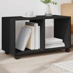 vidaXL Rolkast 72x33x42,5 cm bewerkt hout zwart, Huis en Inrichting, Tafels | Bijzettafels, Verzenden, Nieuw