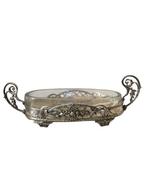 Jardinière - Metaal, Glas, Prachtige metalen plantenmand in, Antiek en Kunst