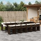 vidaXL 13-delige Tuinset met kussens poly rattan bruin, 2 zitplaatsen, Nieuw, Tuinset, Verzenden