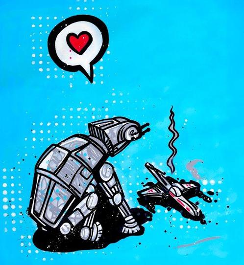 Moabit - Darth Vader VS AT AT Walker X Fetch /Diptych/ XL, Antiek en Kunst, Kunst | Schilderijen | Modern