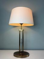Lamp - Elegant Vintage Art Deco Messing Lamp met Witte Kap -, Antiek en Kunst, Curiosa en Brocante