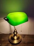 Bankierslamp - Glas (glas-in-lood), Antiek en Kunst