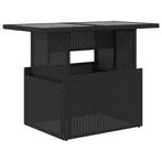 Tuintafel Zwart Glas 100x55cm | Retourdeal -35%, Ophalen of Verzenden, Nieuw, Rechthoekig, Wicker